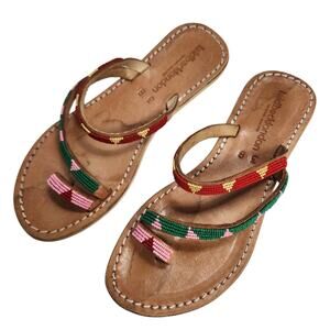 Laid Back London Size 38 Beaded Sandals